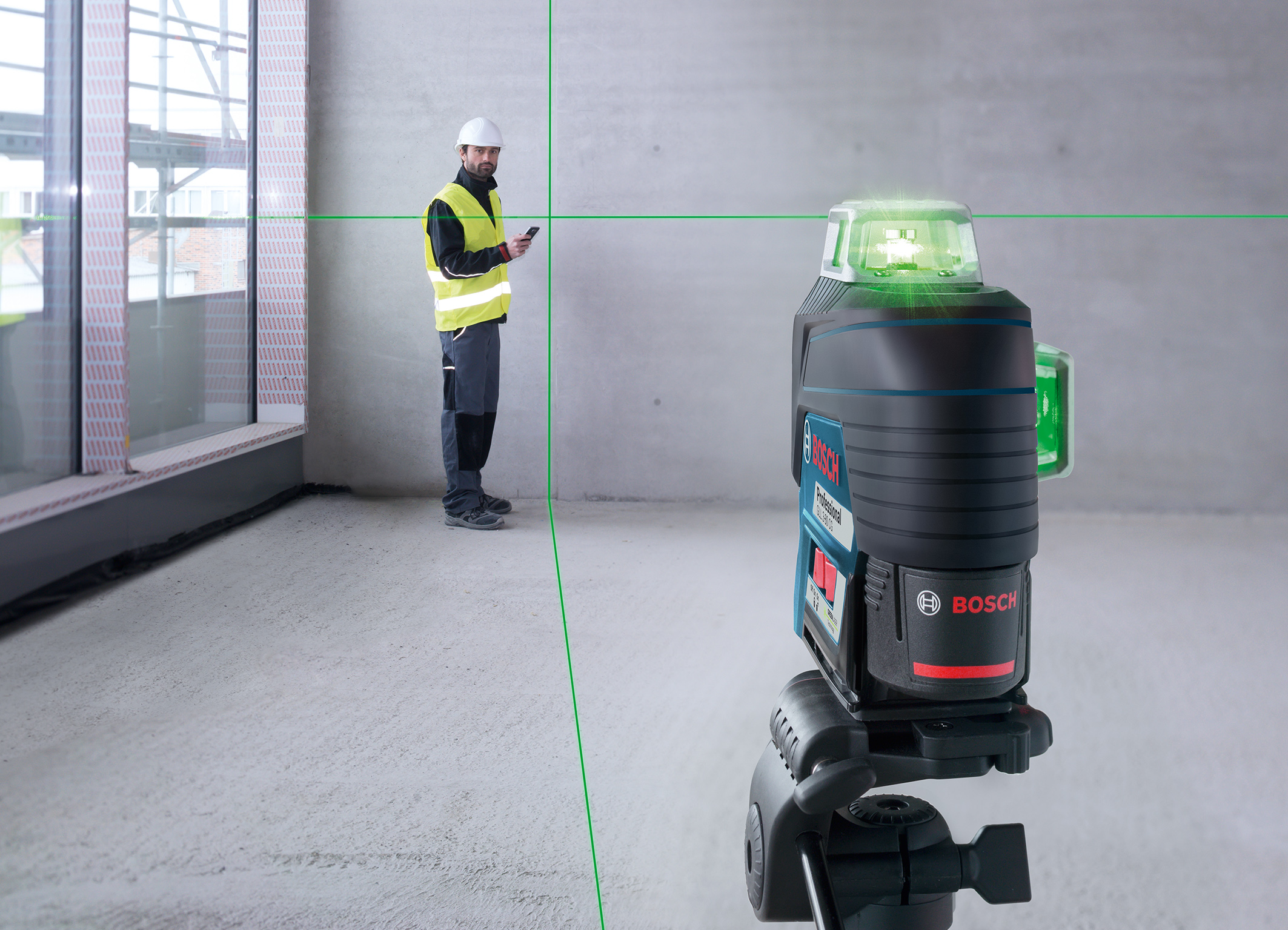 Drei 360°-Linien mit hoher Sichtbarkeit:  Neue Linienlaser-Generation von Bosch für Profis 