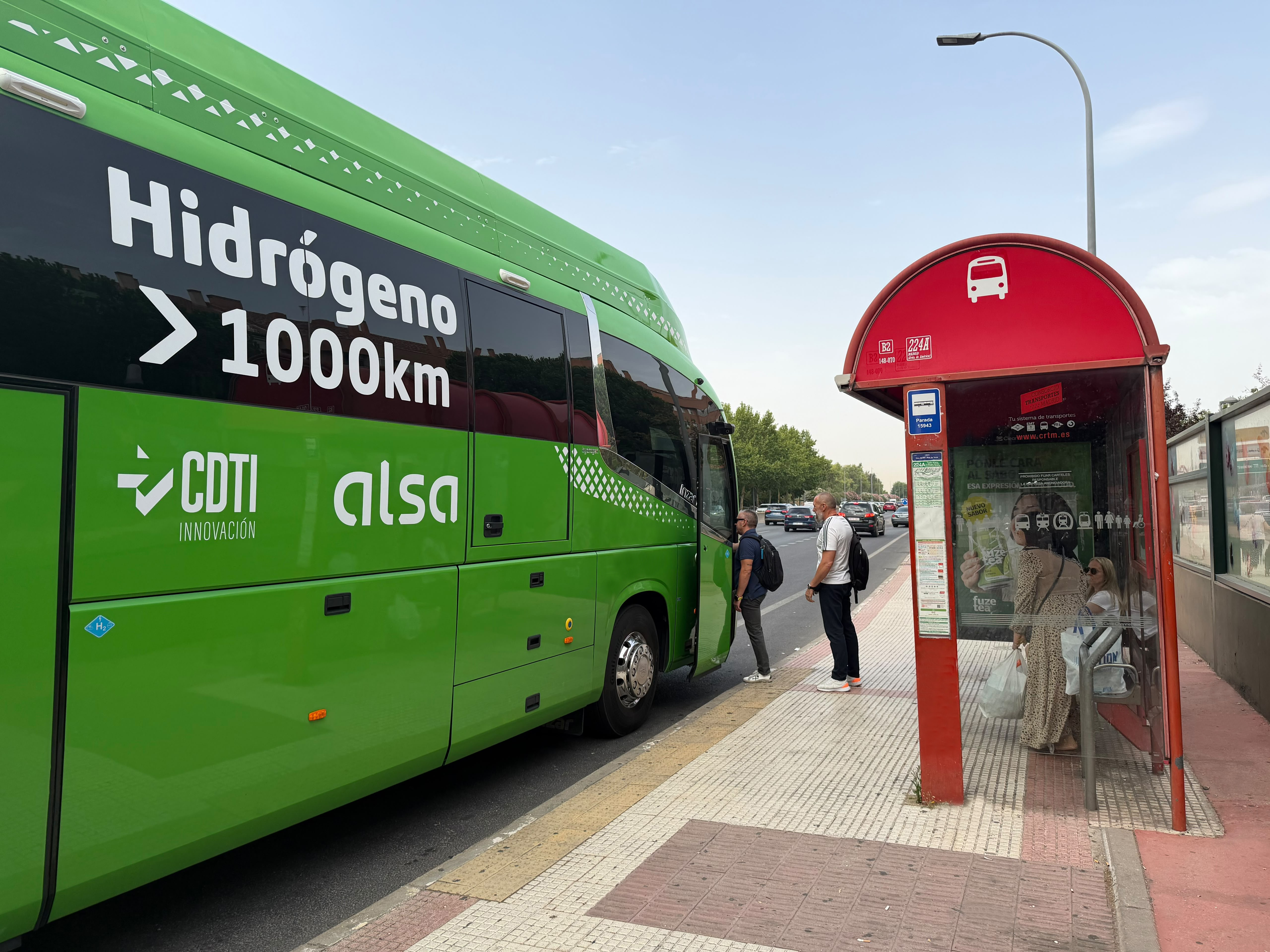 Testovací provoz autobusu v Madridu
