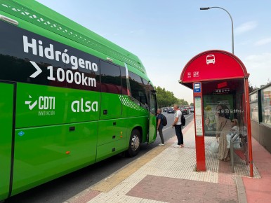 Testovací provoz autobusu v Madridu