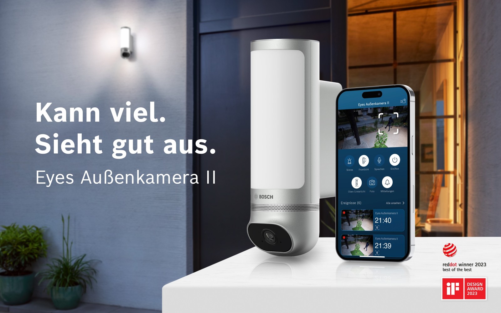 Kann viel und sieht gut aus Eyes Außenkamera II Bosch Media Service