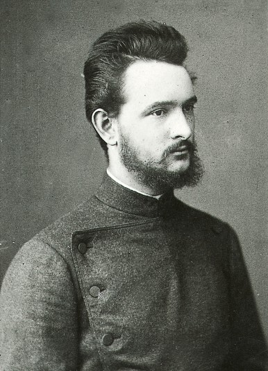 Portrait of bearded Robert Bosch in the year he founded his company, 1886