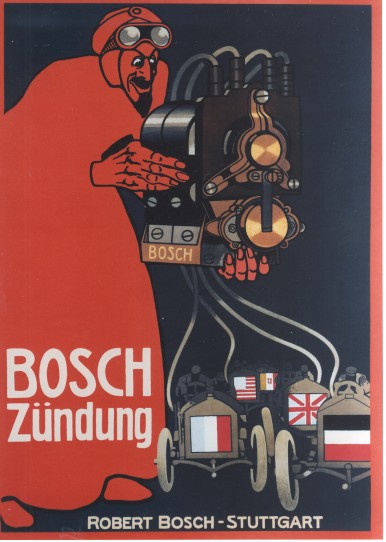 Bosch advertisement for magneto ignition with the red mephisto, 1911