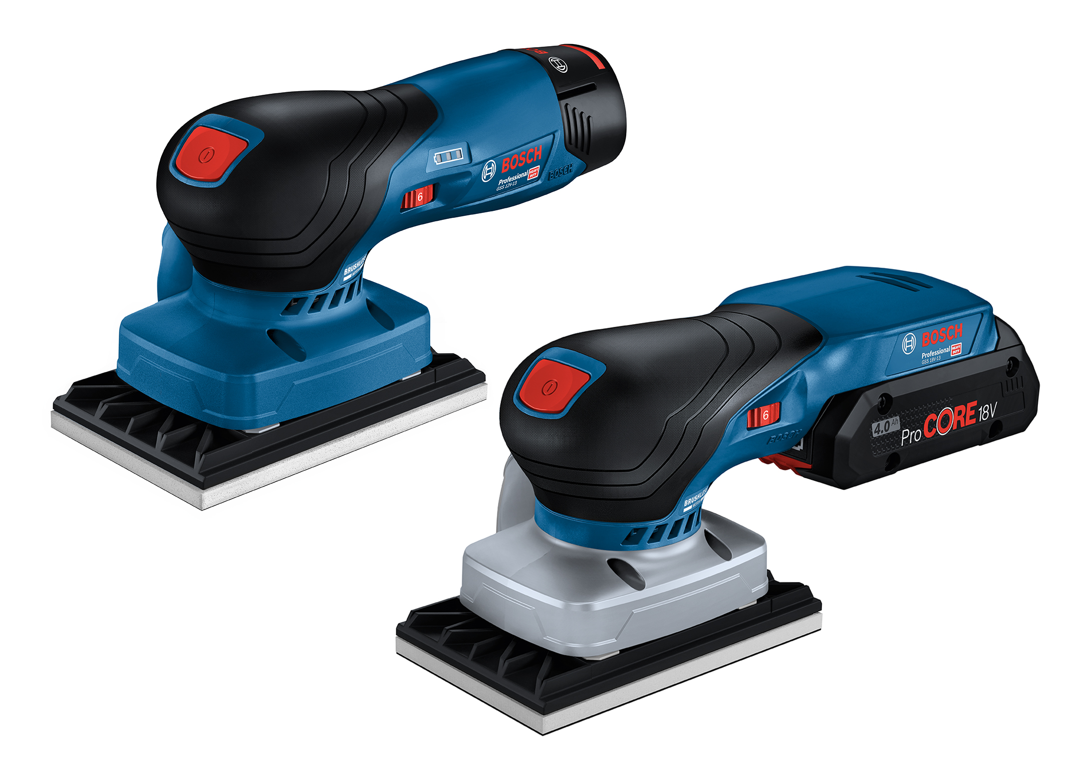 Expansion of 12V and 18V cordless systems: Two new cordless orbital sanders from Bosch for pros