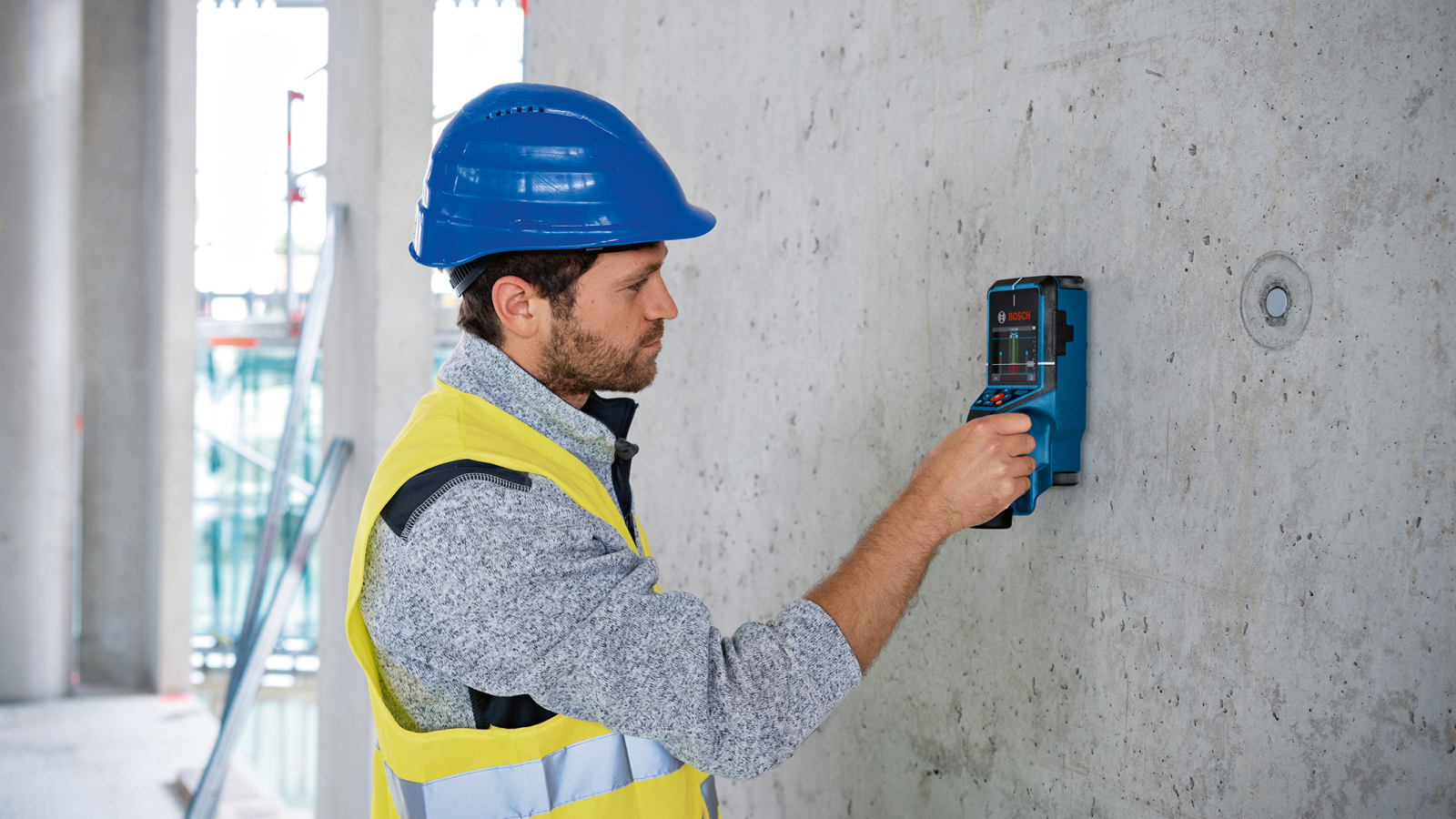 The Bosch wall scanner uses several sensor technologies to detect different materials in walls.