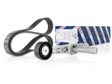 Bosch extends its range of belt tensioners, idler pulleys, and ribbed V-belt kits 