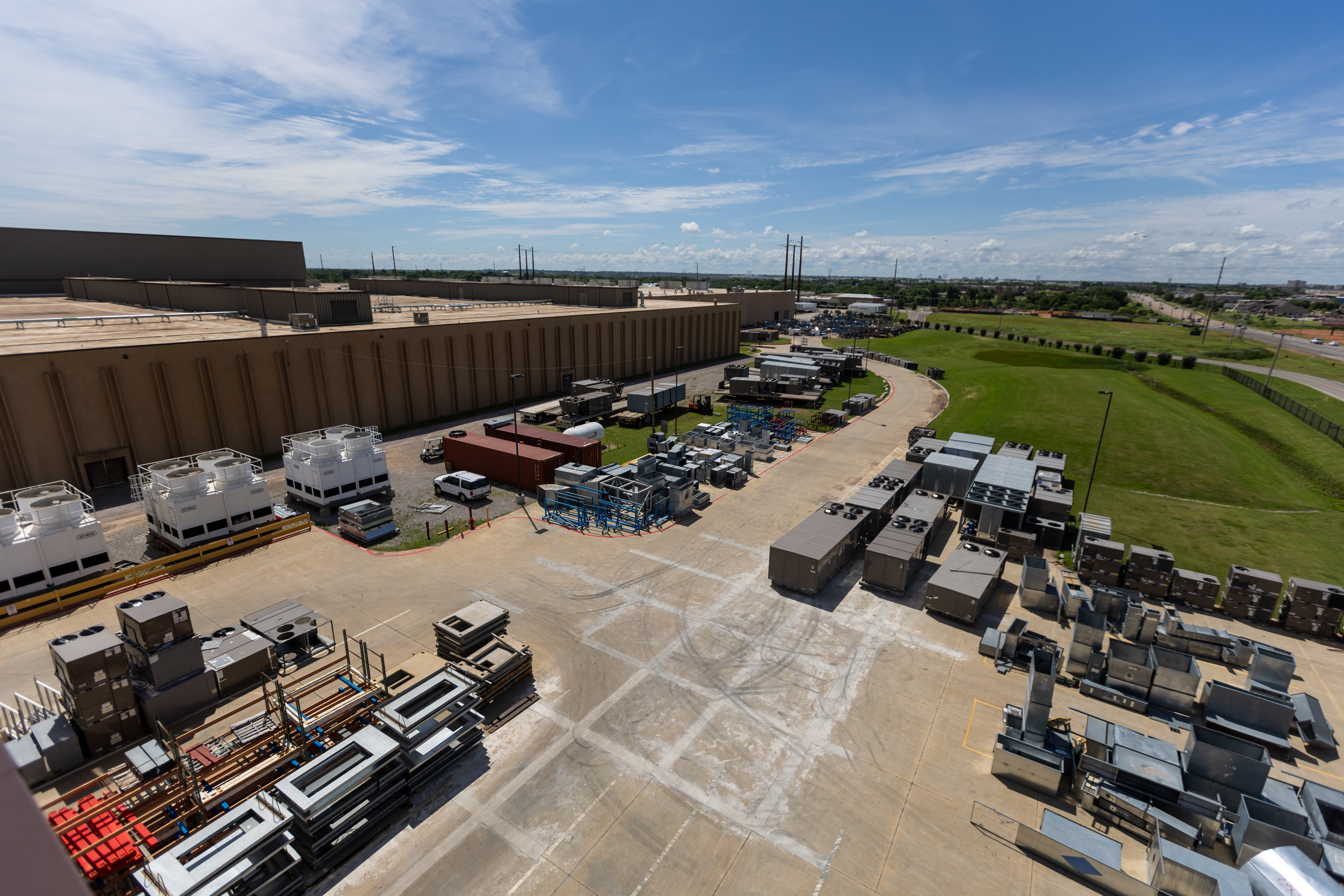 Outdoor storage space at Johnson Controls Residential & Light Commercial's Norman, Oklahoma, USA plant.