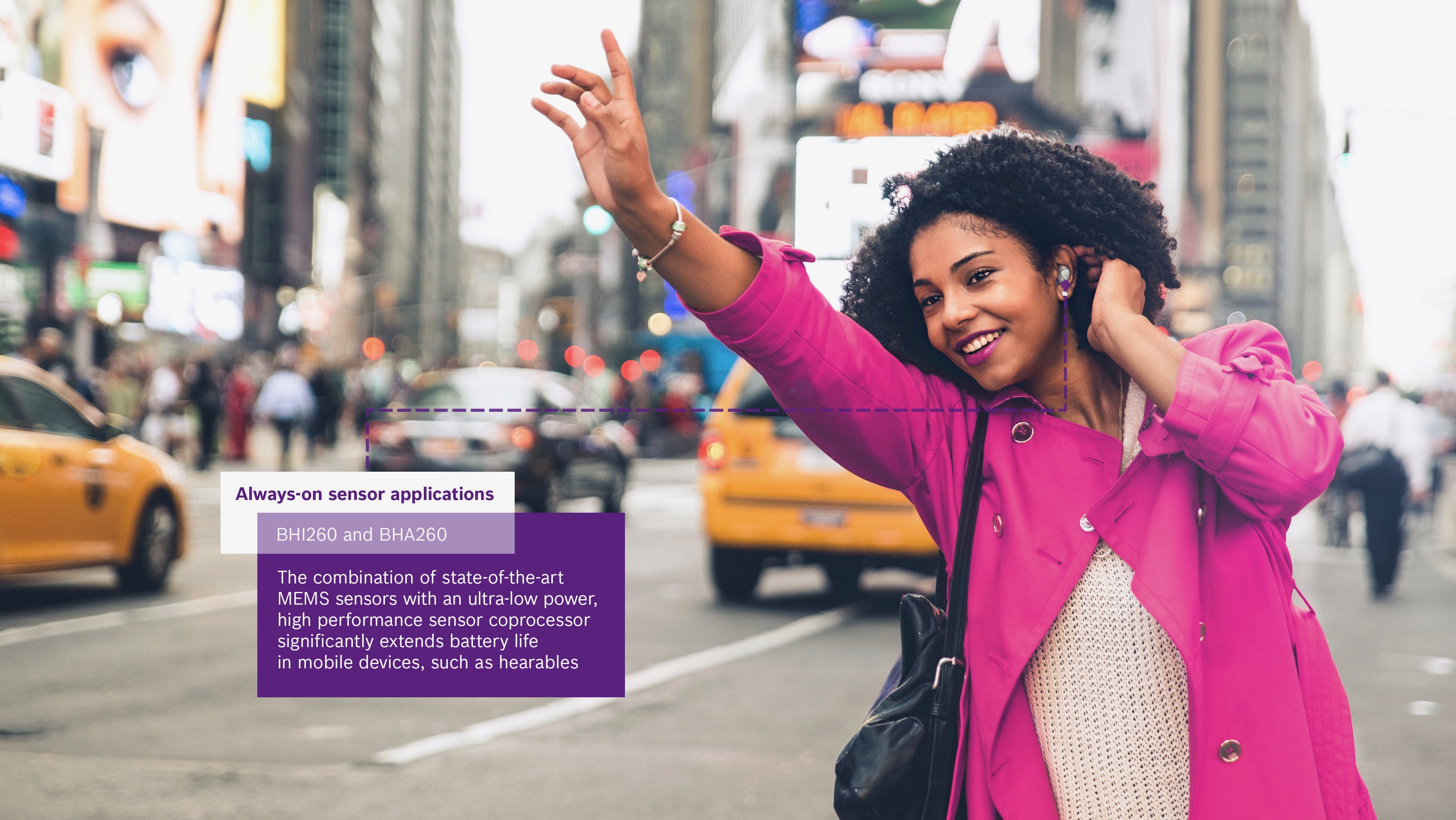 Low-power always-on applications for wearables, hearables, AR/VR and other mobile devices 