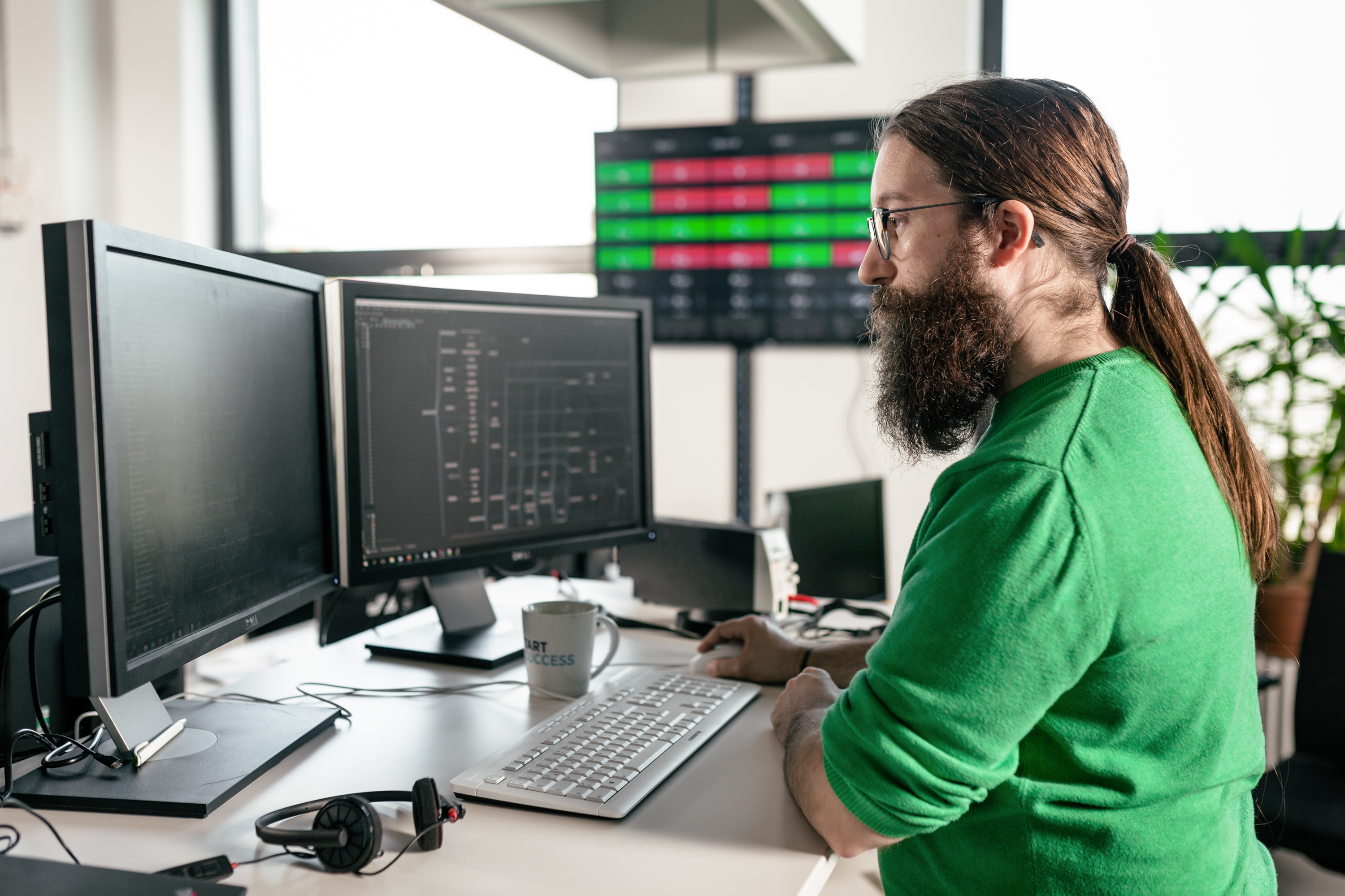 Working in the high-tech facility