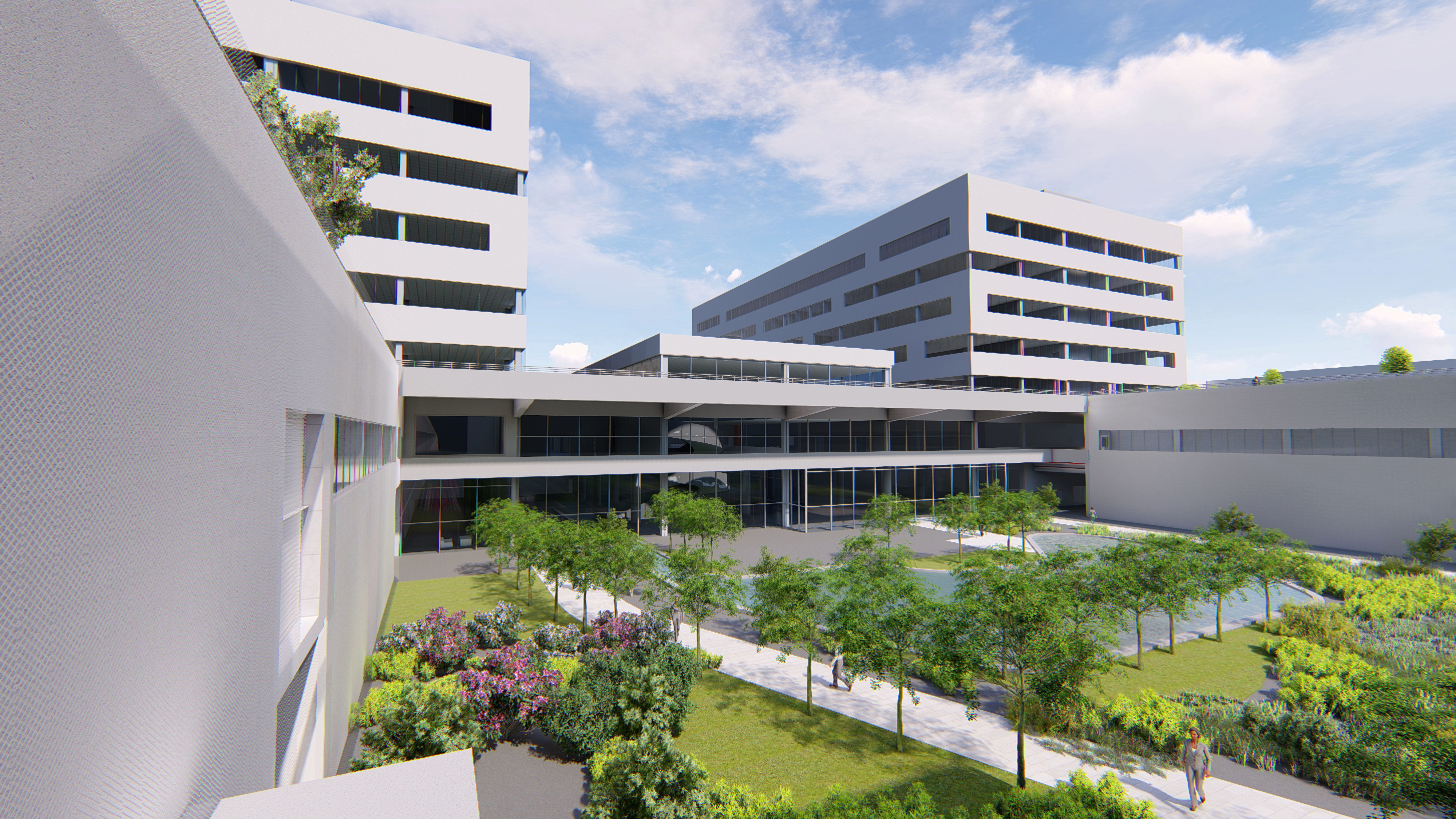 Rendering of the Bosch Engineering Center campus in Budapest