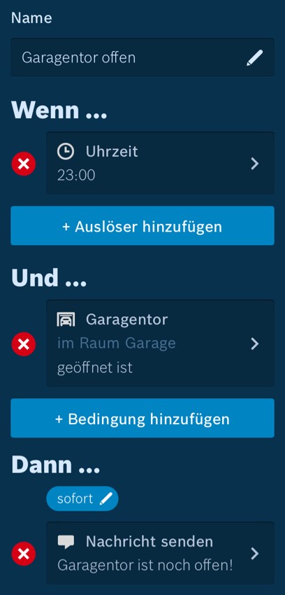 Bosch Smart Home Szenario Manager 