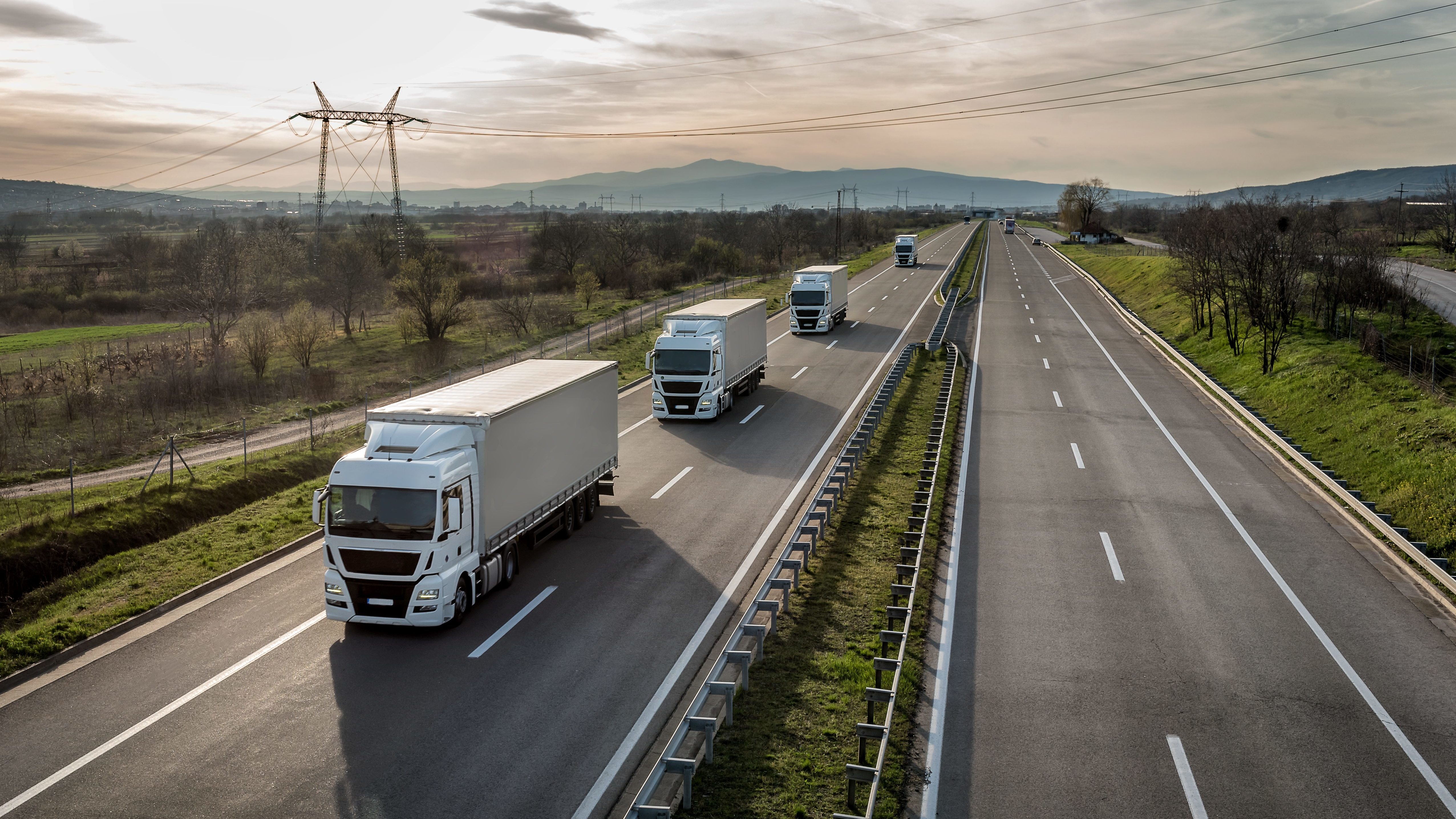 Trucks on the road