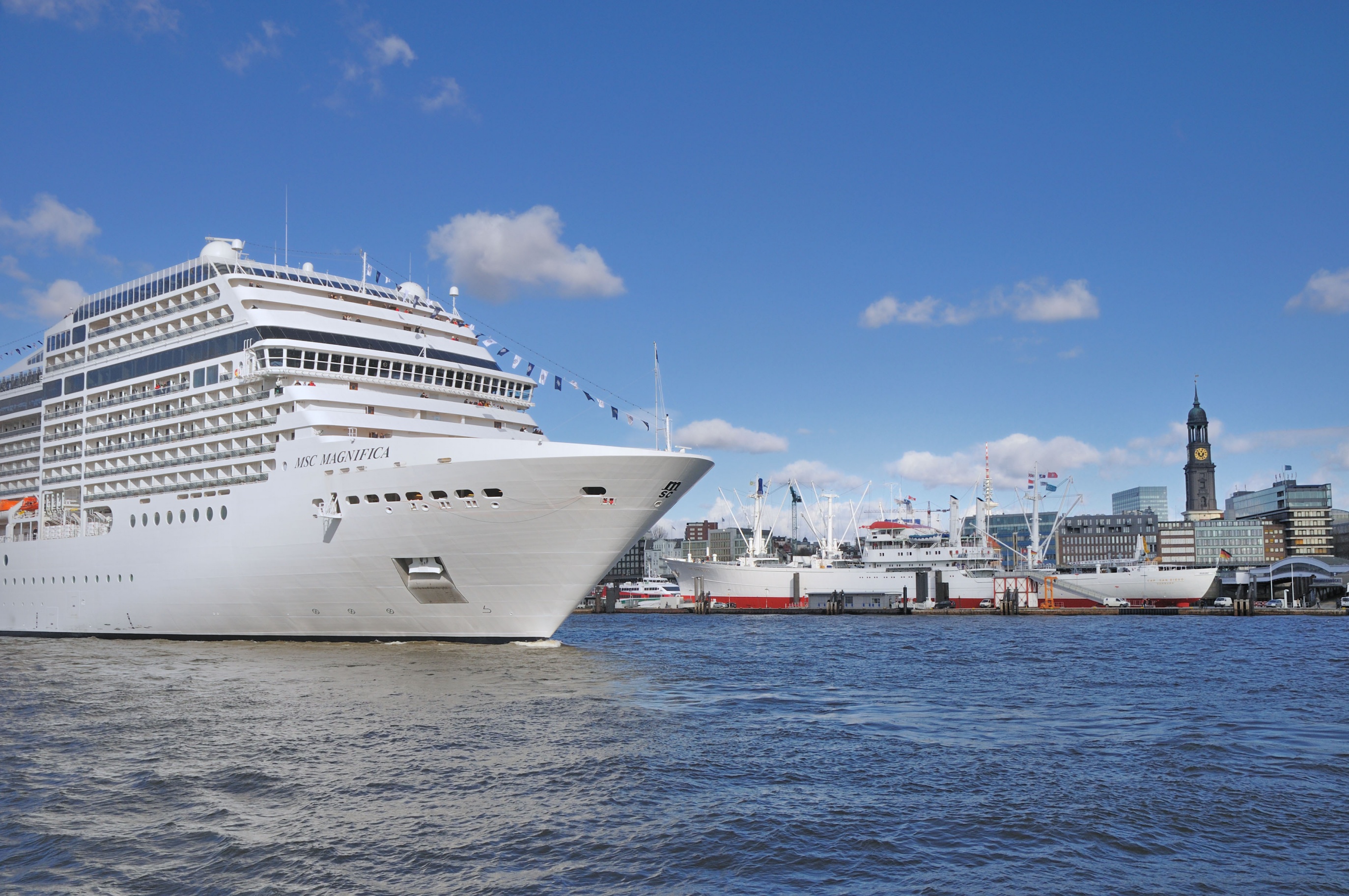 Cruise ship in the Port of Hamburg