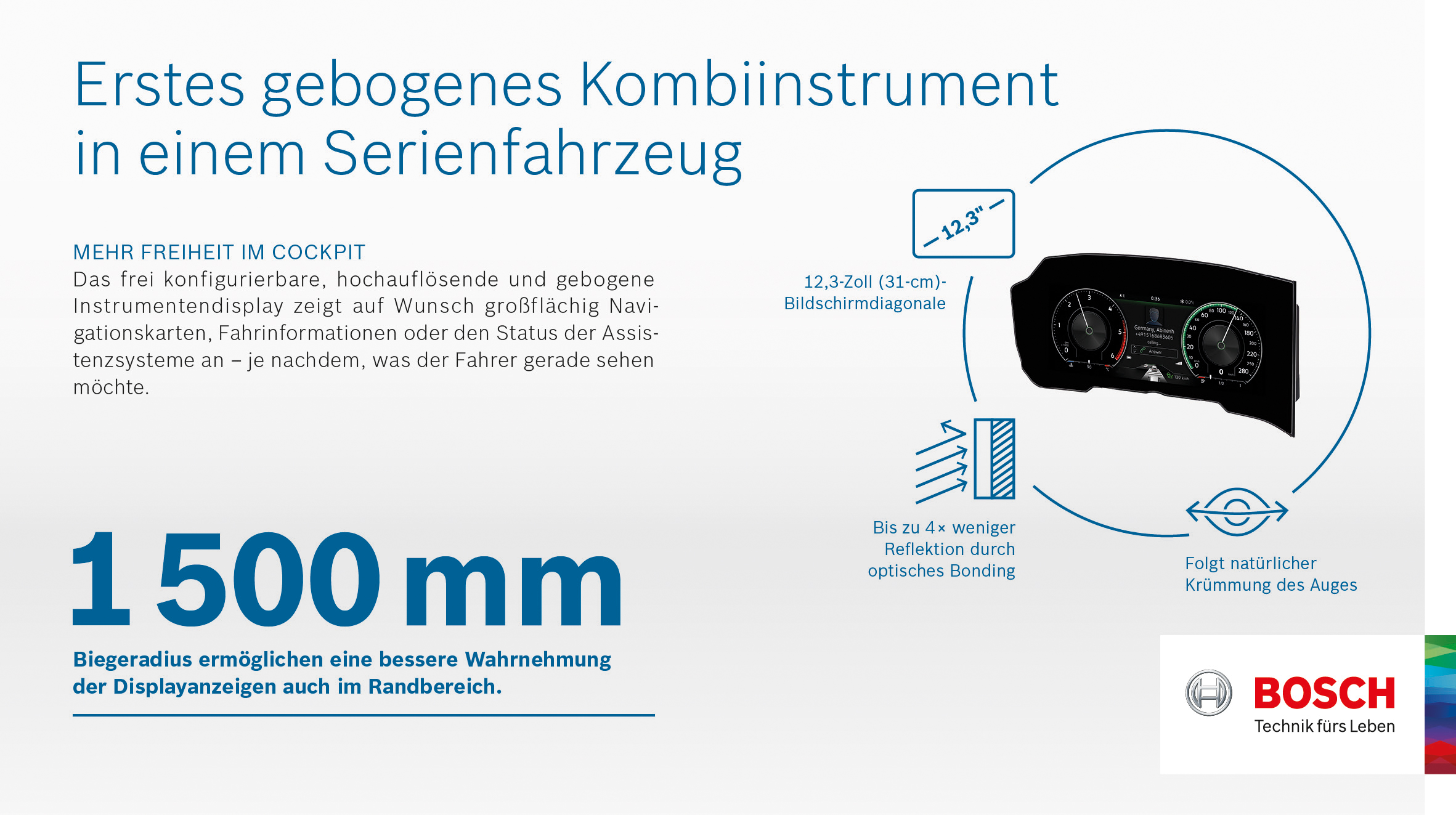 Mehr Sicherheit: Informationen auch im Randbereich des Displays zuverlässig erkennen.