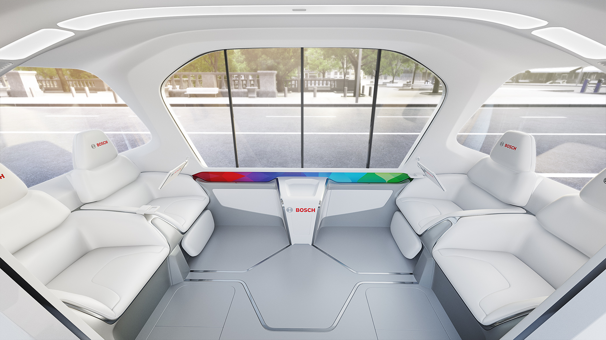 Weltpremiere des neuen Shuttle-Konzeptfahrzeugs von Bosch auf der CES 2019 in Las Vegas