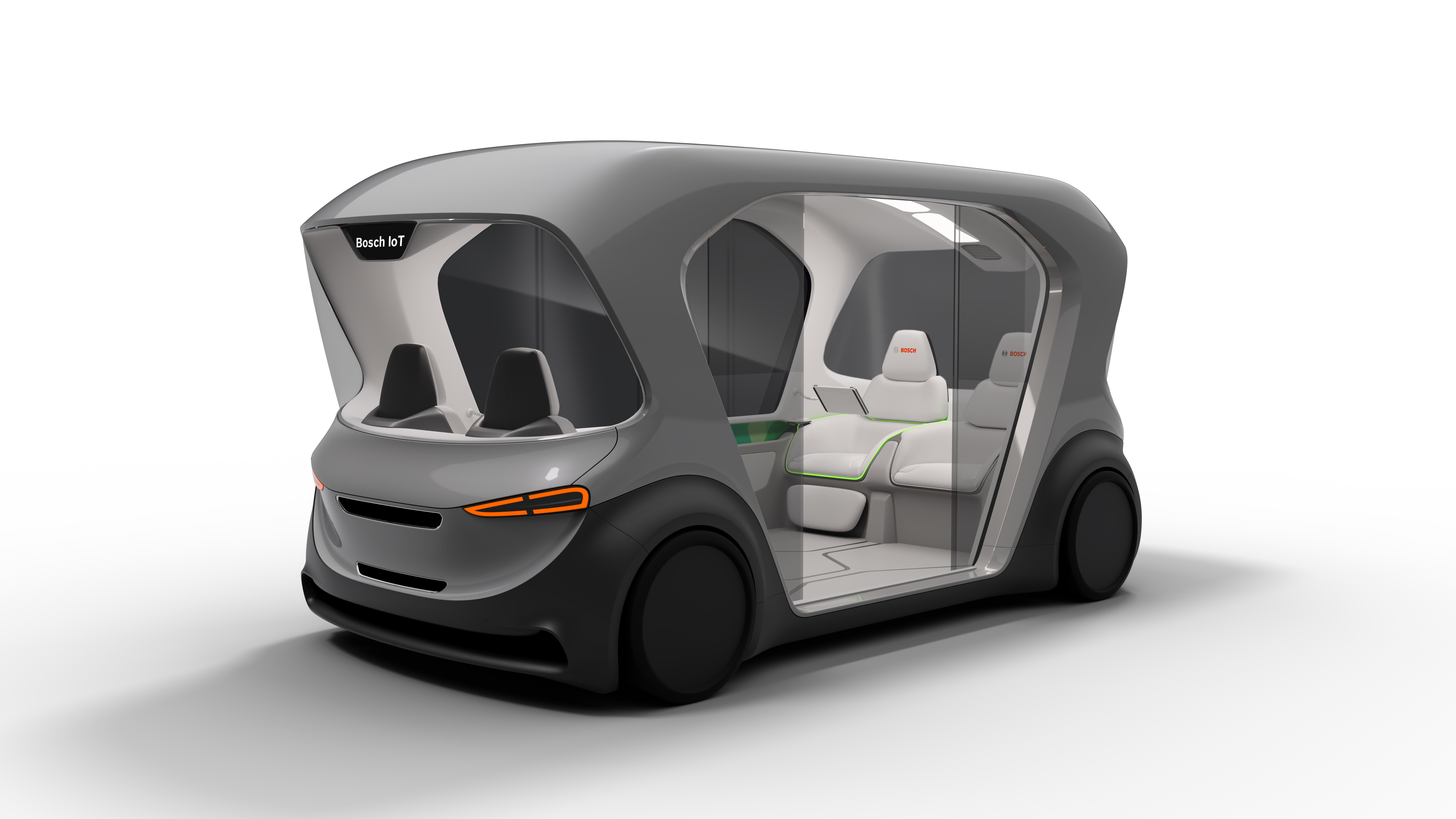 Weltpremiere des neuen Shuttle-Konzeptfahrzeugs von Bosch auf der CES 2019 in Las Vegas