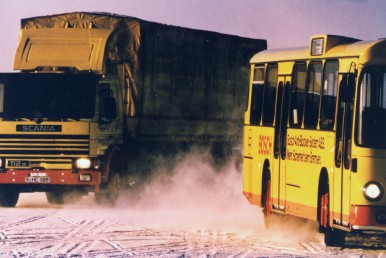 Testfahrten mit ABS und ASR in Arjeplog, Schweden, 1985