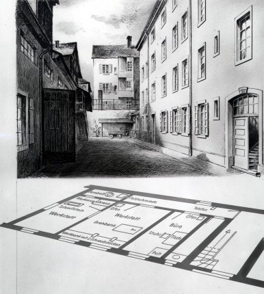 First workshop of Robert Bosch from 1886 in Rotebühlstraße in Stuttgart
