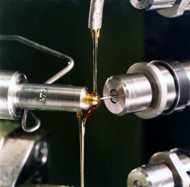 Drill of a Bosch nozzle hole, 1980