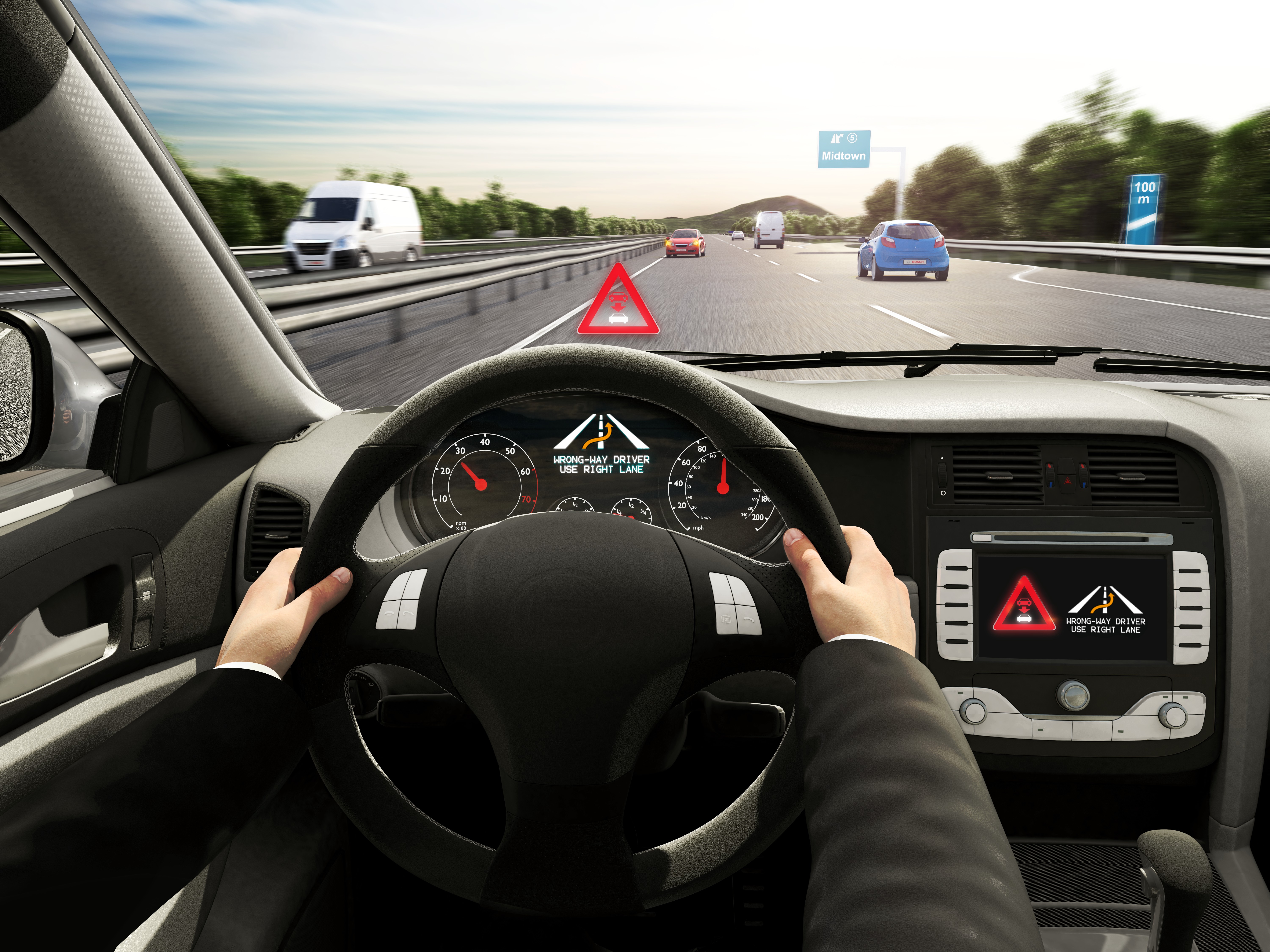 Cloud-based wrong-way driver warning from Bosch 