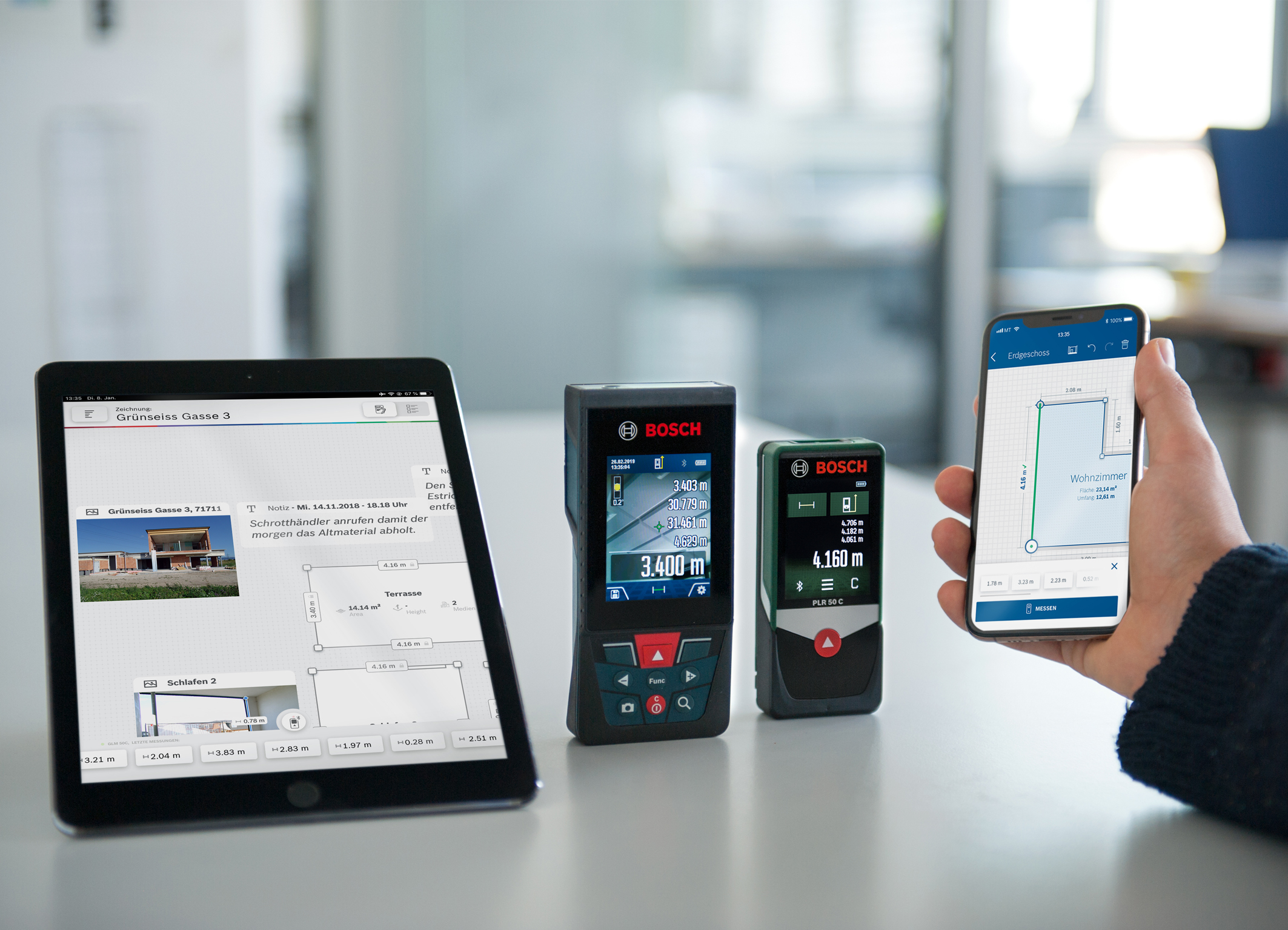 Creating measurements fast and efficiently: New Measuring App from Bosch