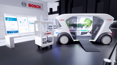 Bosch's enhanced concept shuttle at CES 2020 in Las Vegas