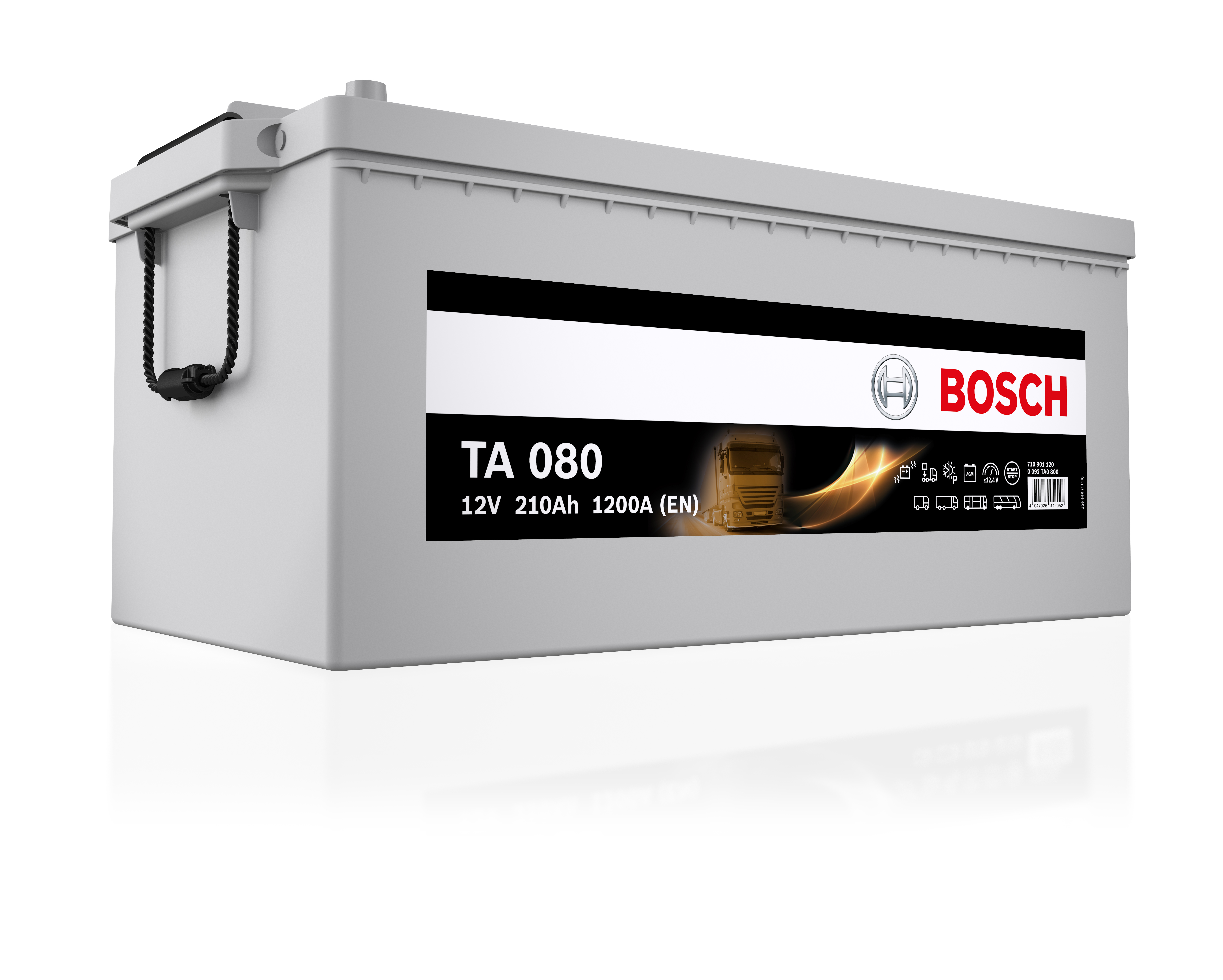 New Bosch truck battery for toughest demands of commercial vehicles: 12-volt starter battery TA AGM