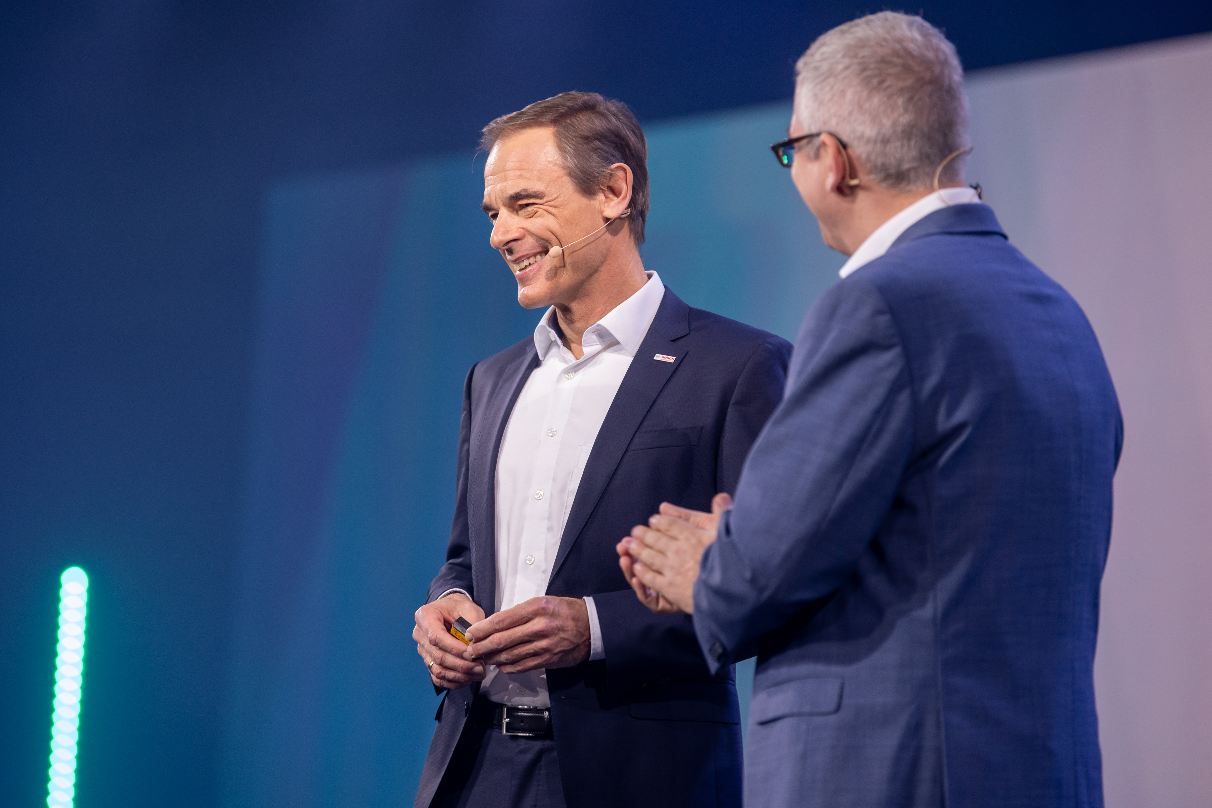 Bosch CEO Dr. Volkmar Denner on stage at the Bosch ConnectedWorld 2020 in Berlin.