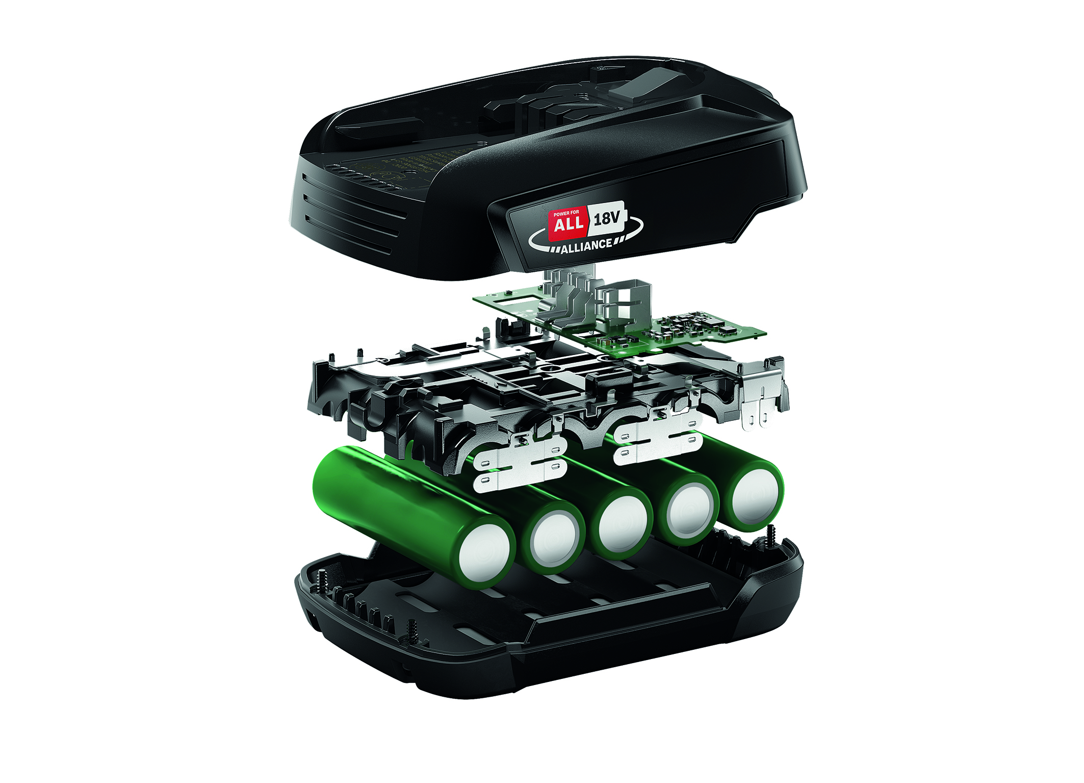 The Bosch 18V POWER FOR ALL battery system.