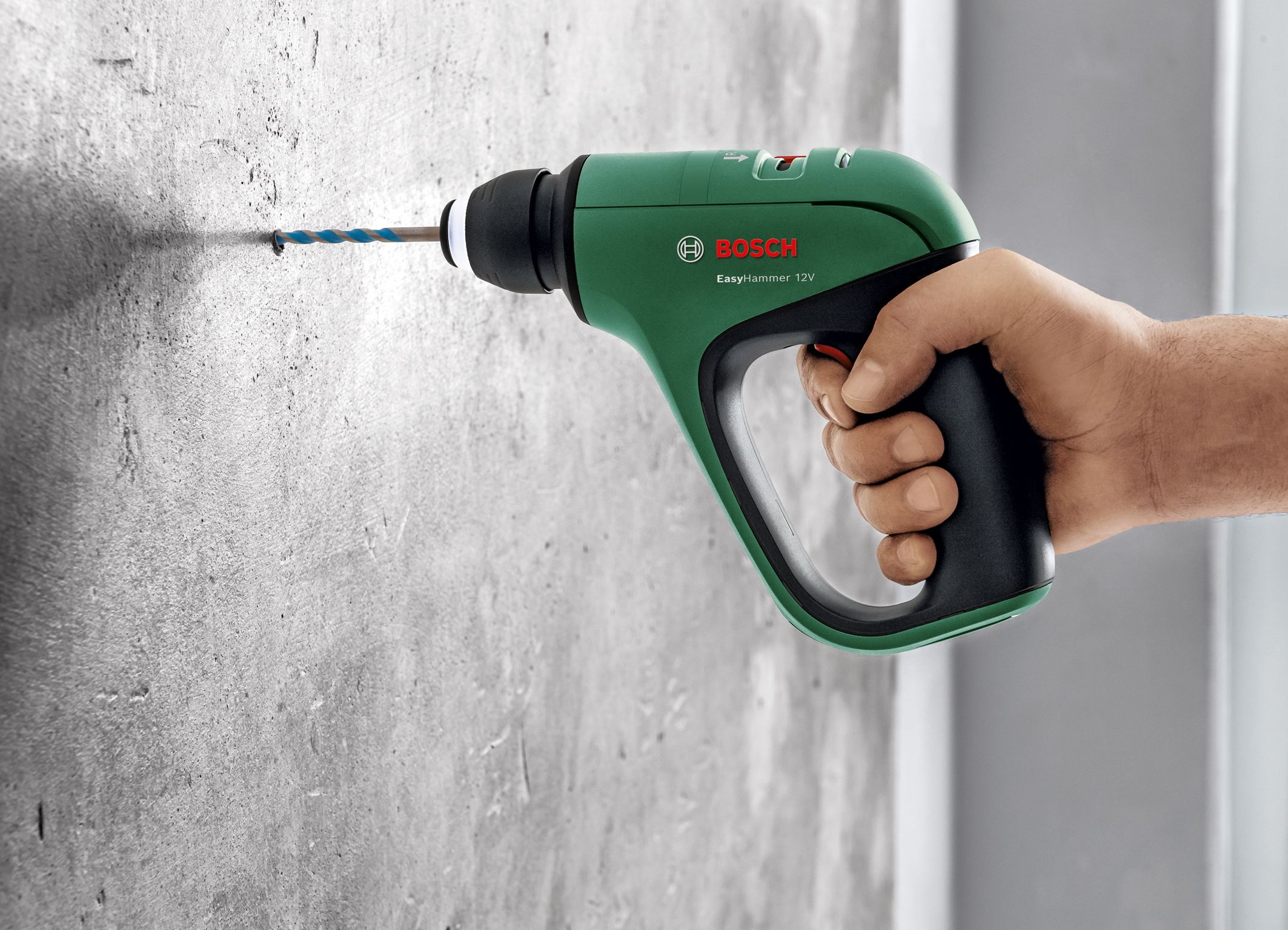 Pneumatic hammer mechanism for quick and easy drilling in concrete: Bosch EasyHammer 12V for many materials