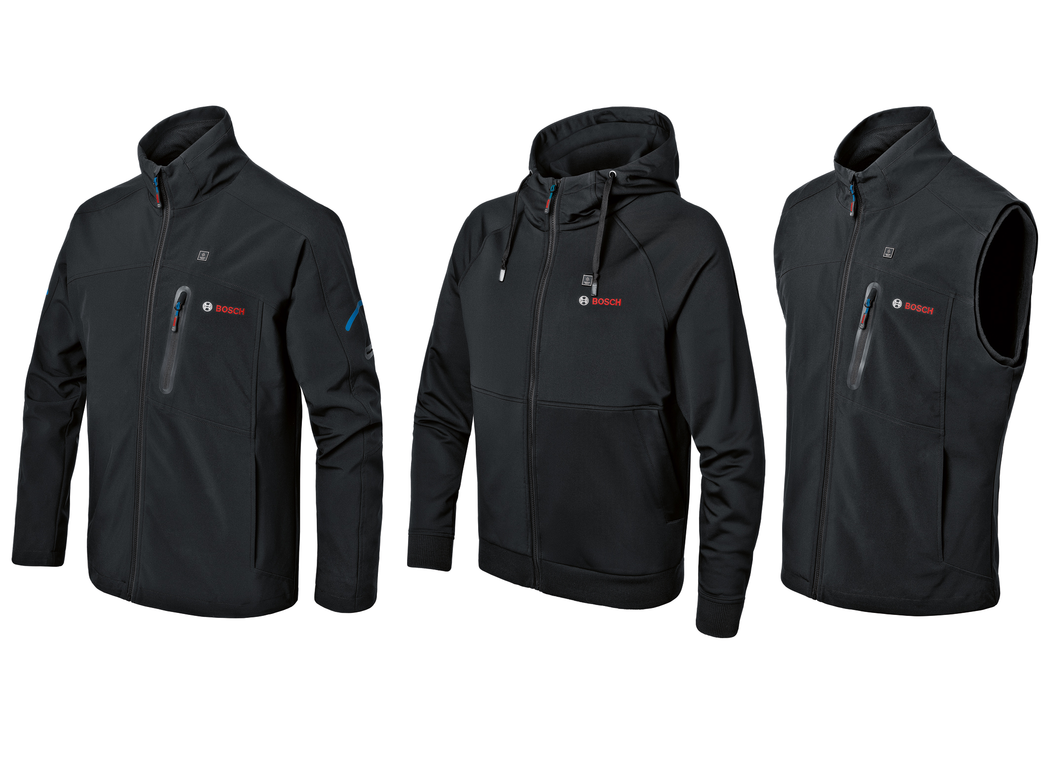 Jacket, hoodie, and vest with high wearing comfort: Heated workwear from Bosch for professionals