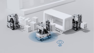 Bosch präsentiert innovatives Kollisionswarnsystem für Gabelstapler auf der LogiMAT