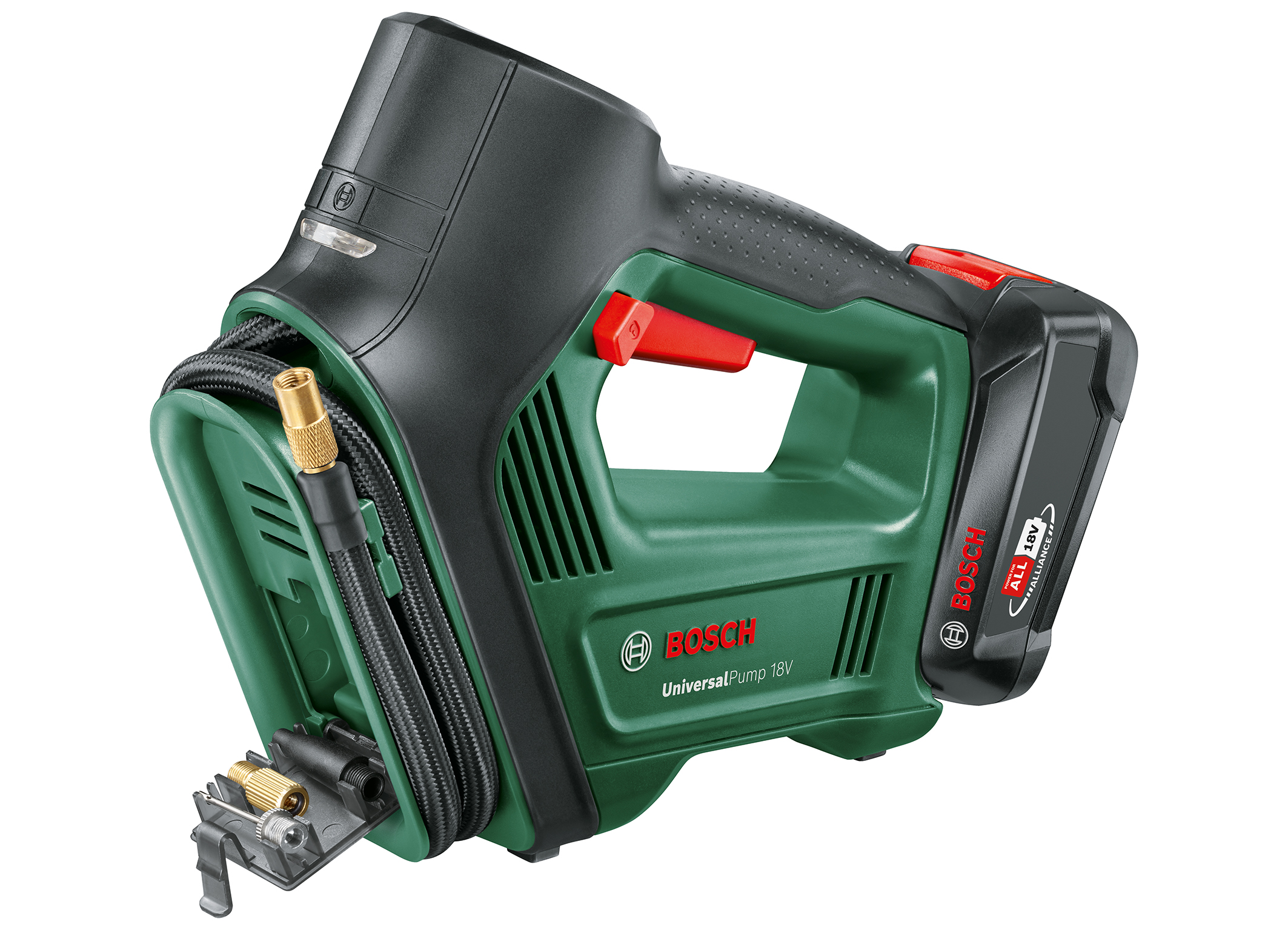 Powerful innovation in the ‘18V Power for All System’: Bosch UniversalPump 18V cordless pneumatic pump