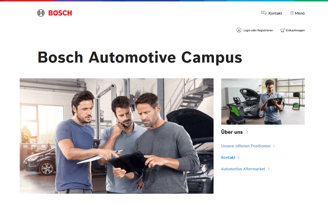 Bosch Automotive Training Solutions learning management system with many useful new functions