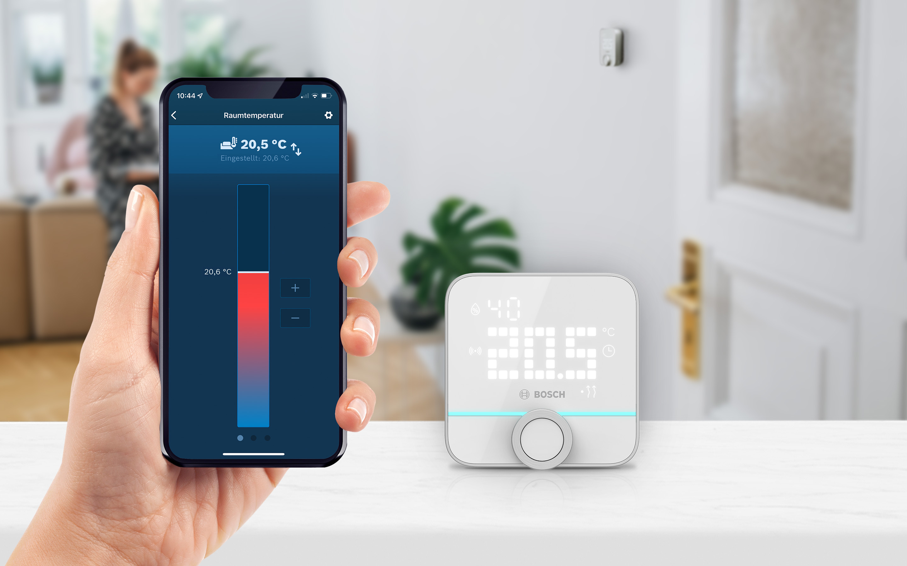 Bosch Smart Home Raumthermostat II zur Steuerung smarter  Heizkörperthermostate : : Küche, Haushalt & Wohnen