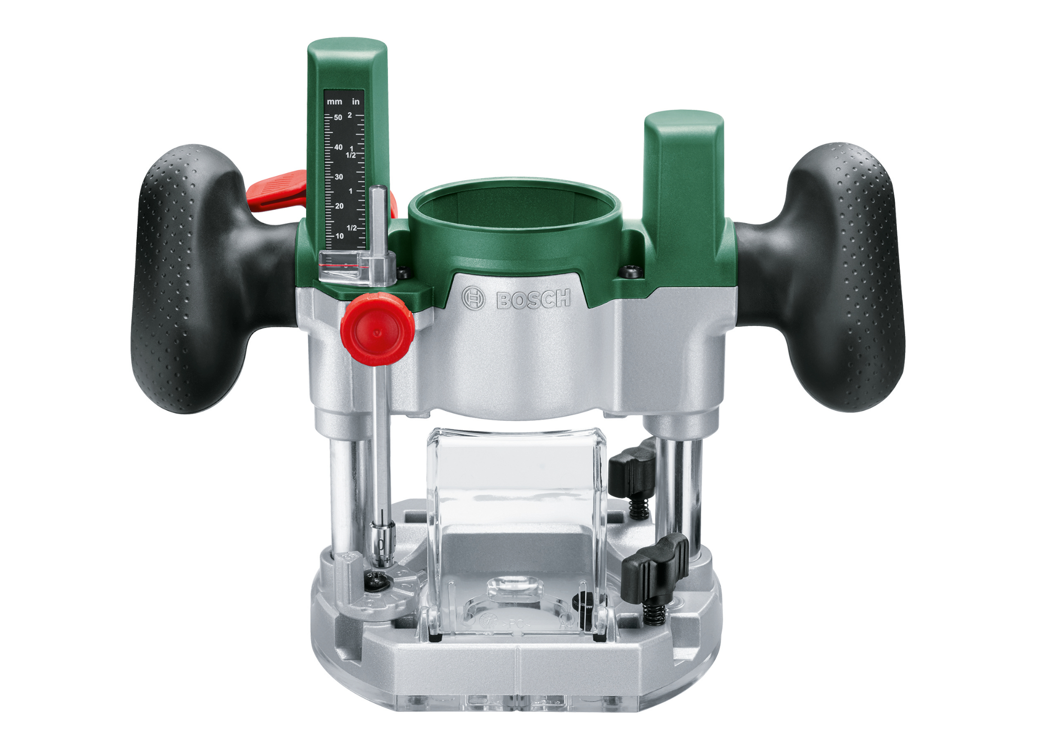 Choose any standard cut with seven-step depth turret: New router plunge base from Bosch for DIYers