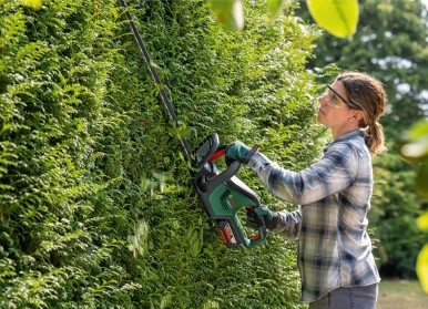 Ergonomisch und messerscharf: Akku-Heckenschere UniversalHedgeCut 36V-55-24 von Bosch