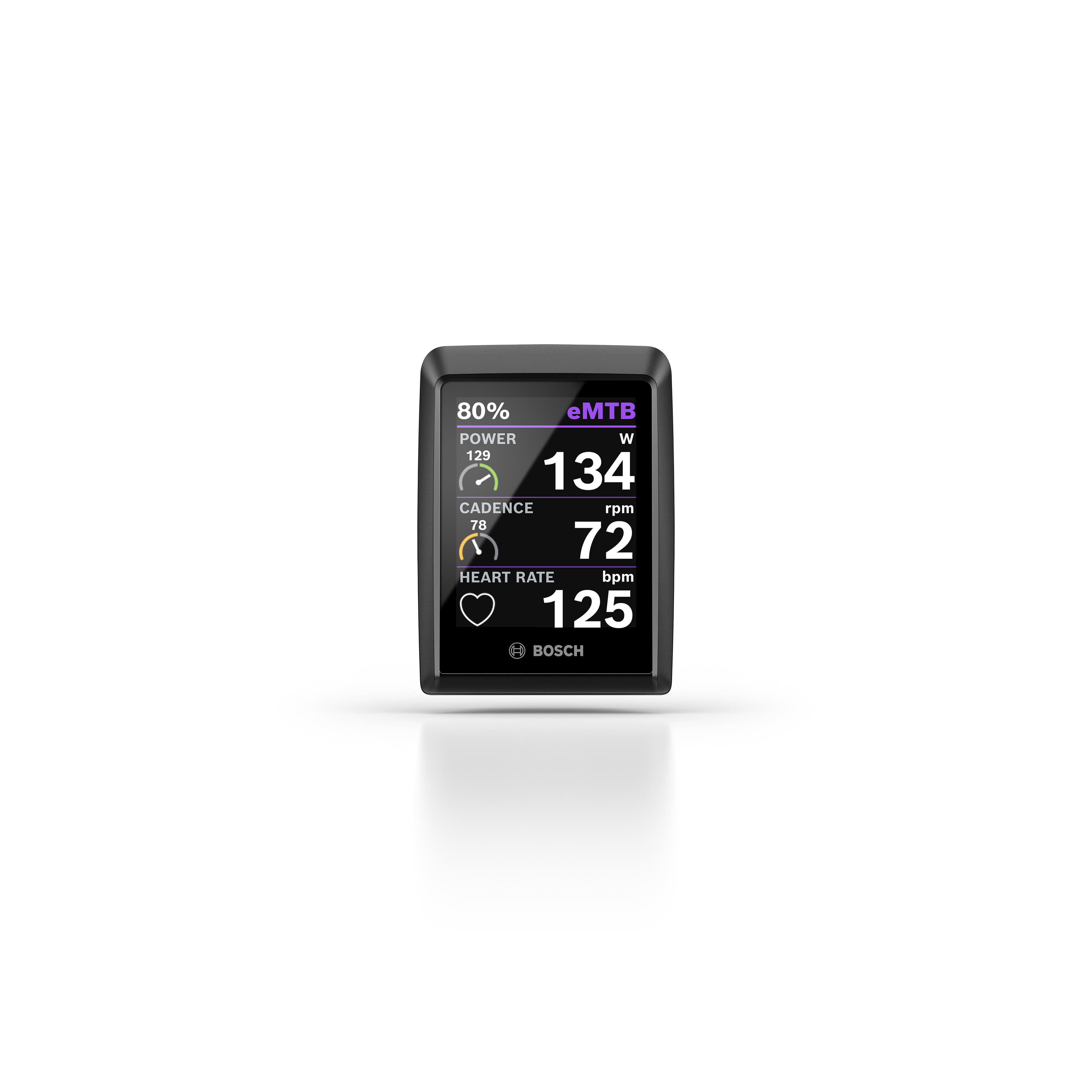 The user's heart rate is displayed on the Kiox display or ride screen while riding.