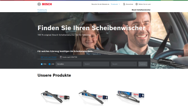 Mit nur wenigen Klicks schnell zum passenden Scheibenwischer von Bosch