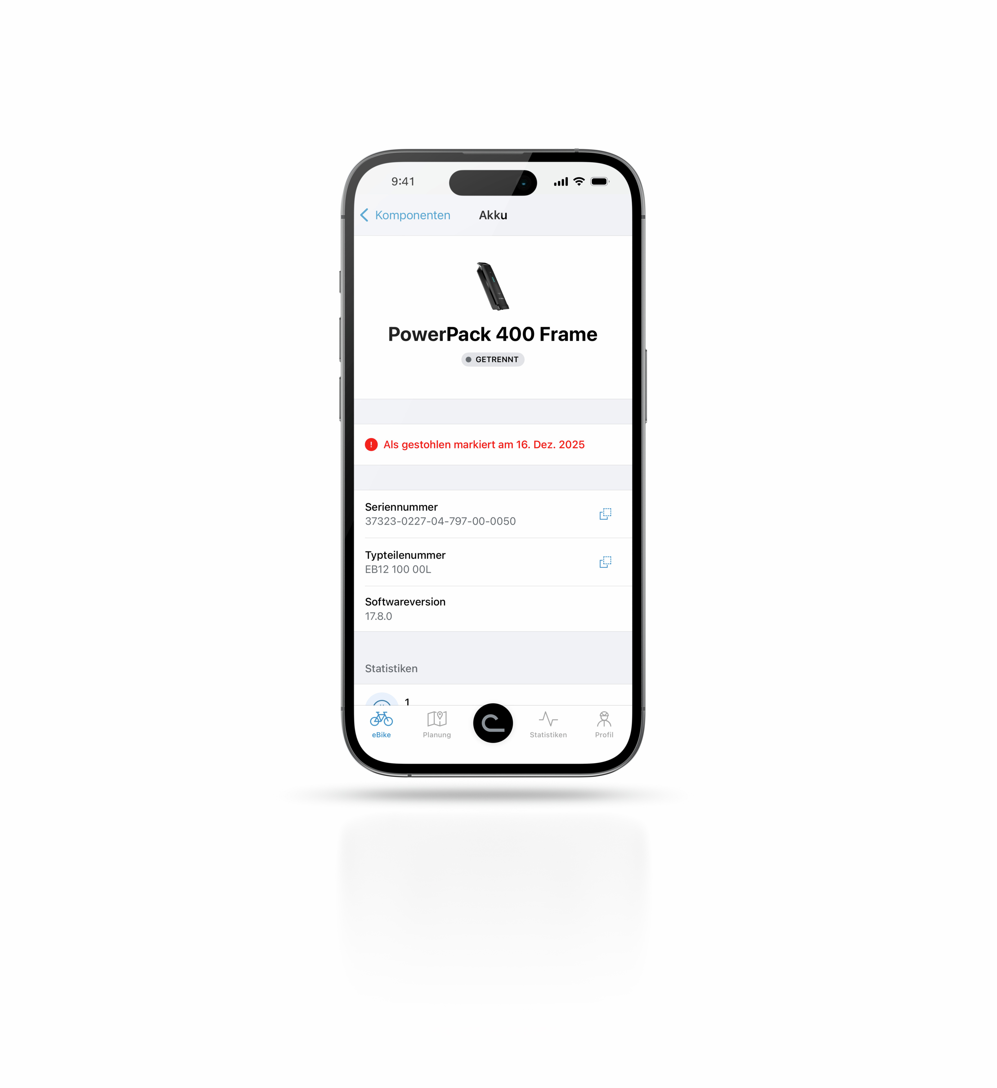 Auch eBike-Akkus können als gestohlen markiert und im digitalen Ökosystem von Bosch identifiziert werden.