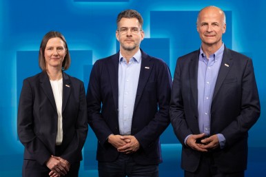 Board of Management Dr. Katharina Hartl, Michael Budde, Martin Hettich (L-R)