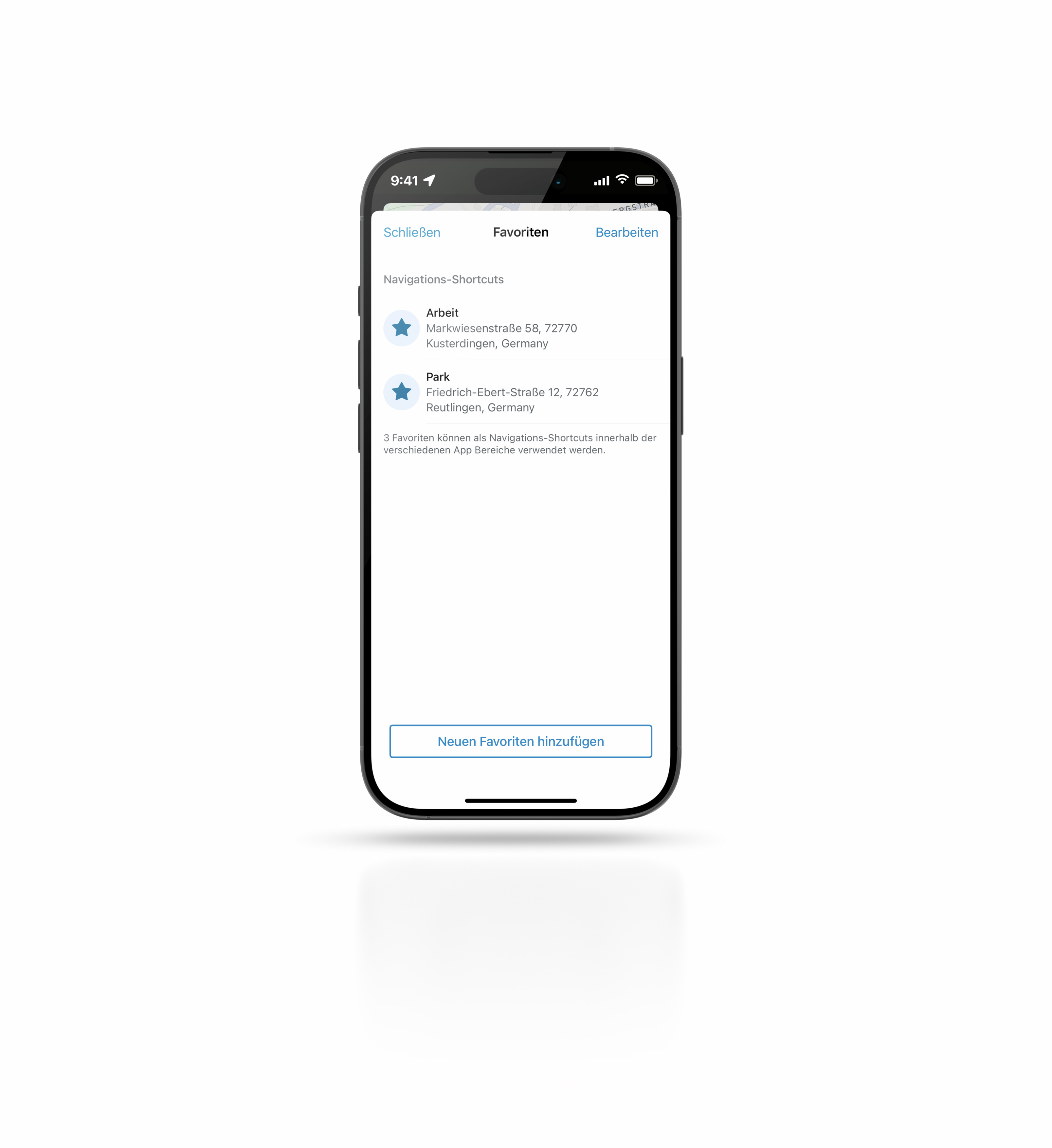 Schnelle und intuitive Navigation: Häufige Ziele als Favoriten speichern