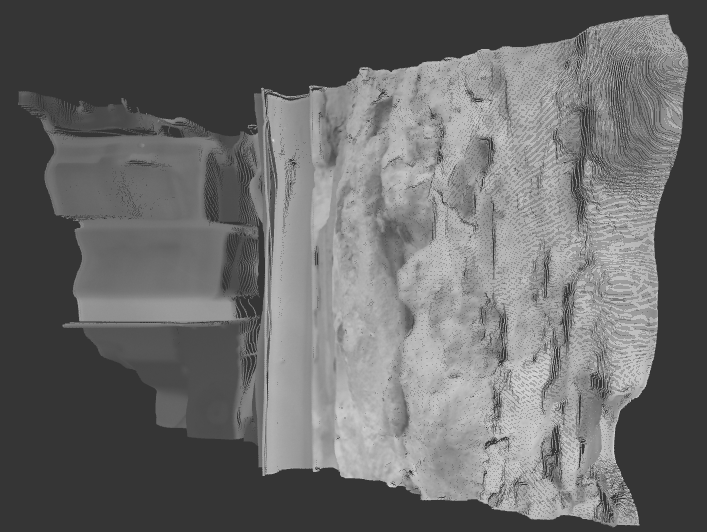 Dense point cloud of the wall captured with AIRY3D's 13.1 MP 3D camera prototype