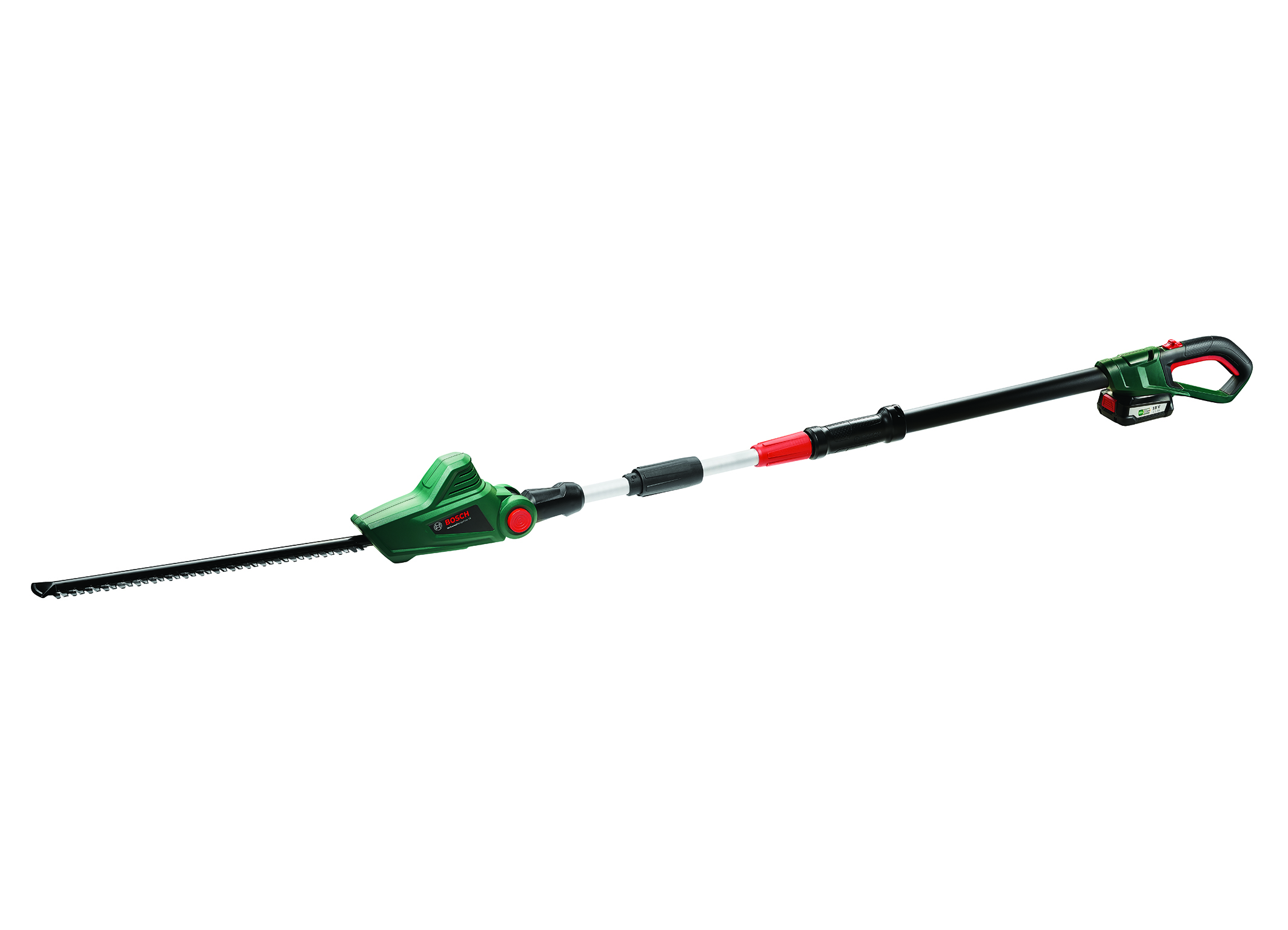 Telescopic tool for effortless work without a ladder: UniversalHedgePole 18 hedgecutter from Bosch