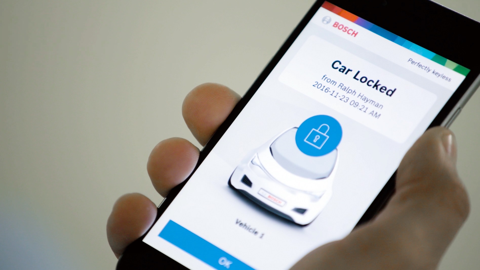 Bosch’s Perfectly Keyless turns the smartphone into a car key.