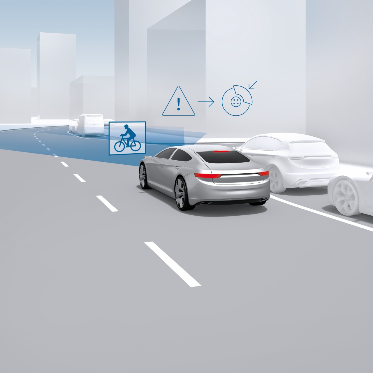 Automatic emergency brake assist Bosch Media Service