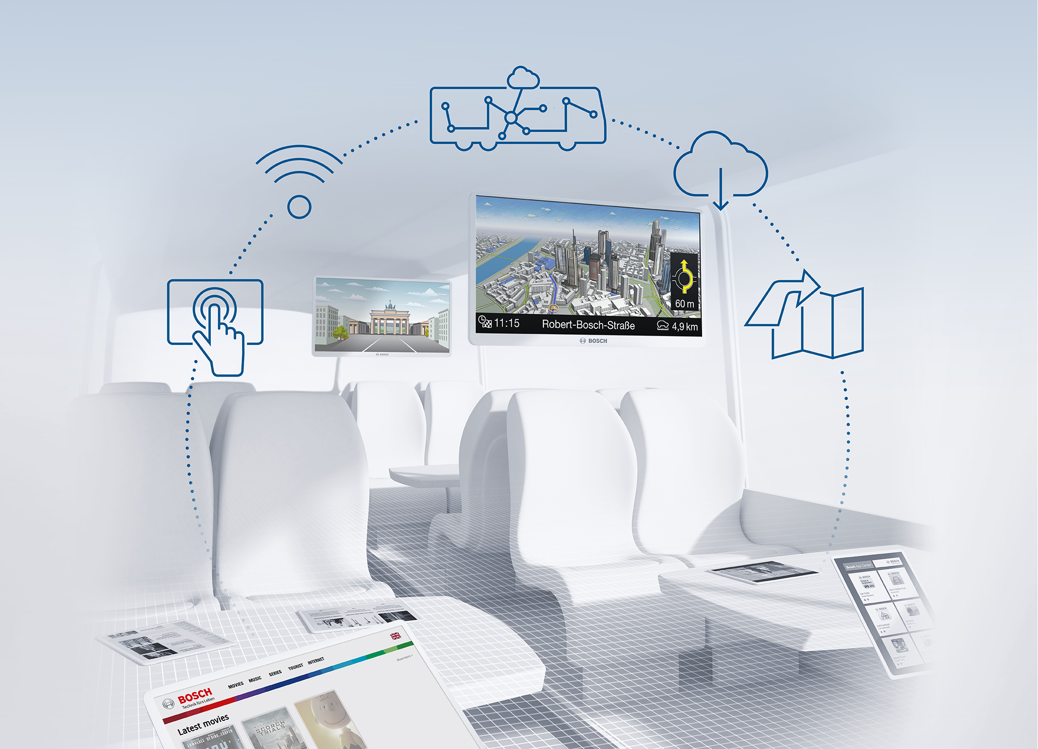 Bosch turns the passenger cabin into an entertainment center