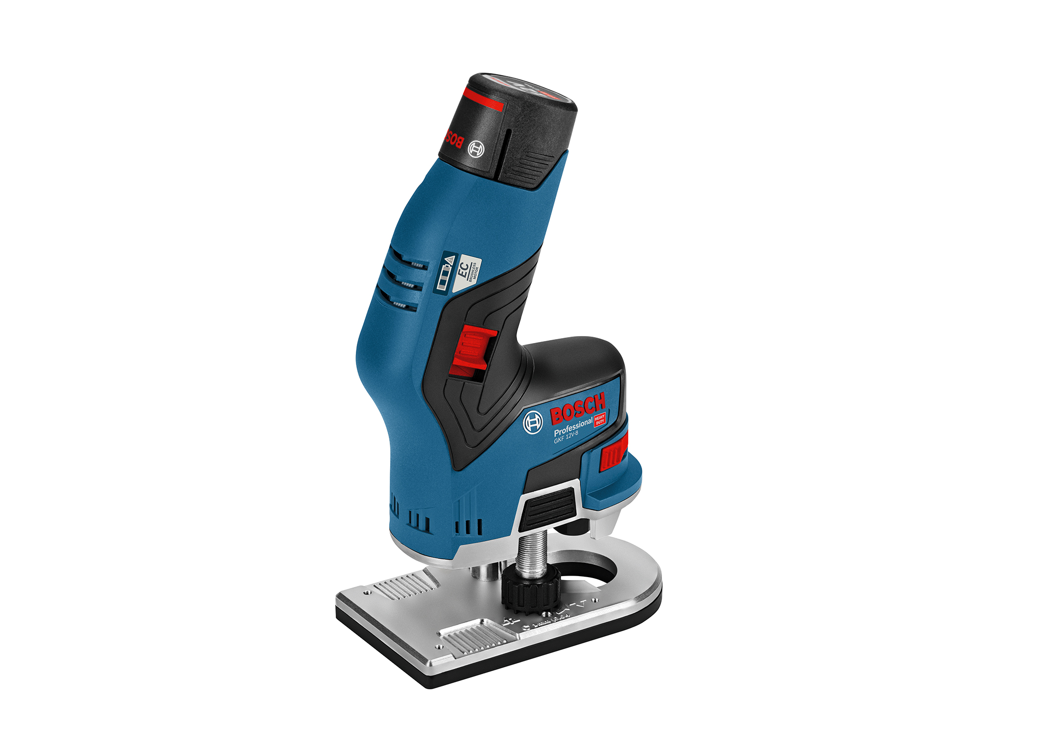 The first cordless edge router with 12 V: the GKF 12V-8 Professional from Bosch 