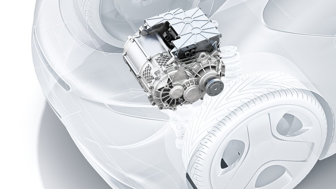 Bosch has combined three powertrain components into one unit.