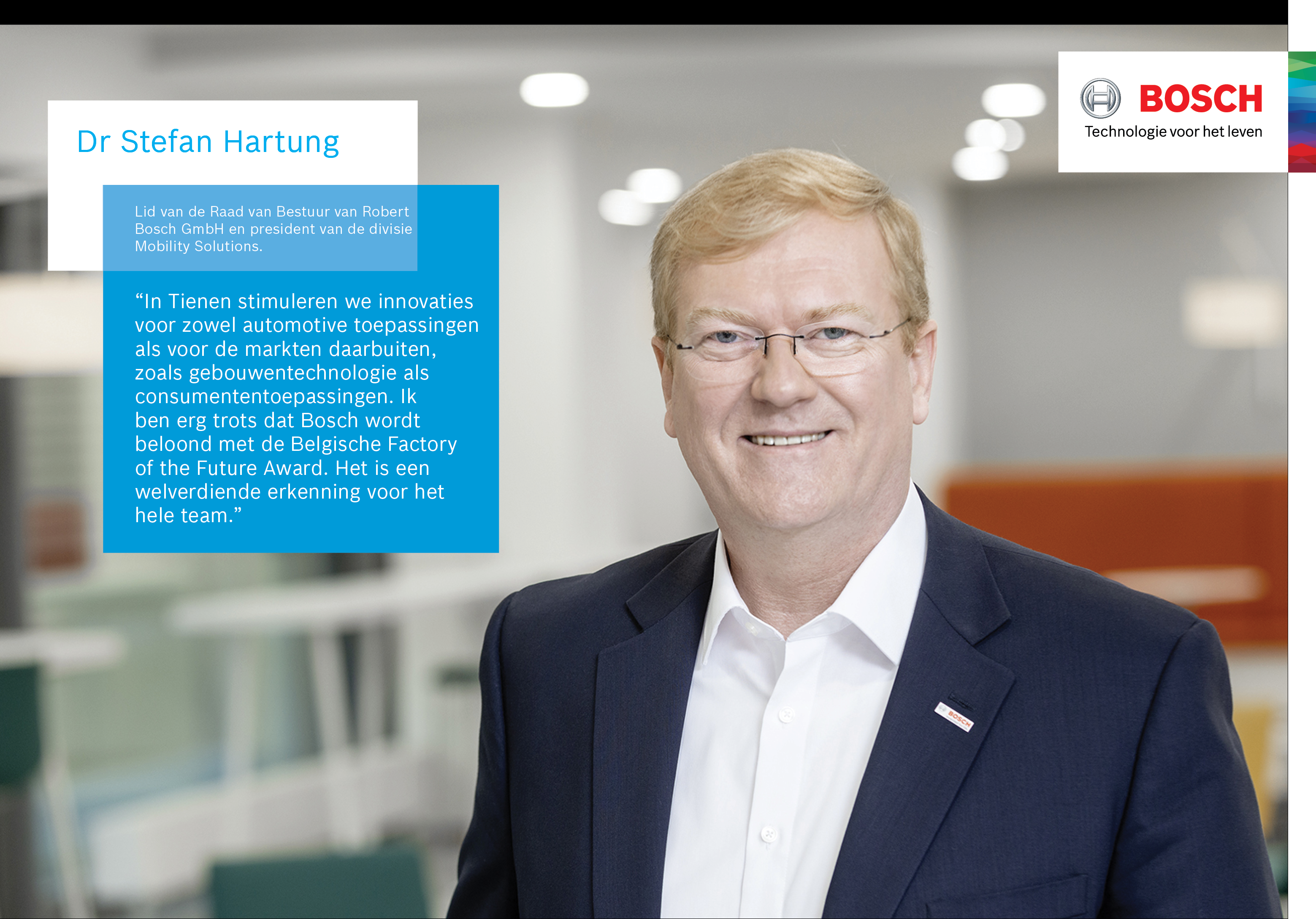 Stefan Hartung, lid van de Raad van Bestuur van Robert Bosch GmbH en president van de divisie Mobility Solutions