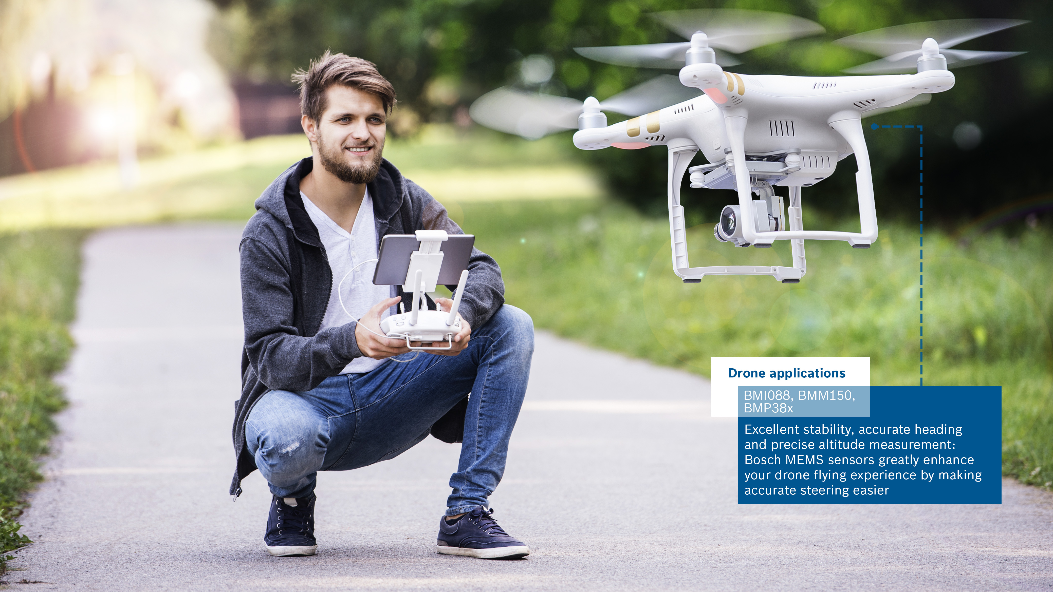 MEMS senzor BMI088 výrazně vylepšuje letové schopnosti dronů
